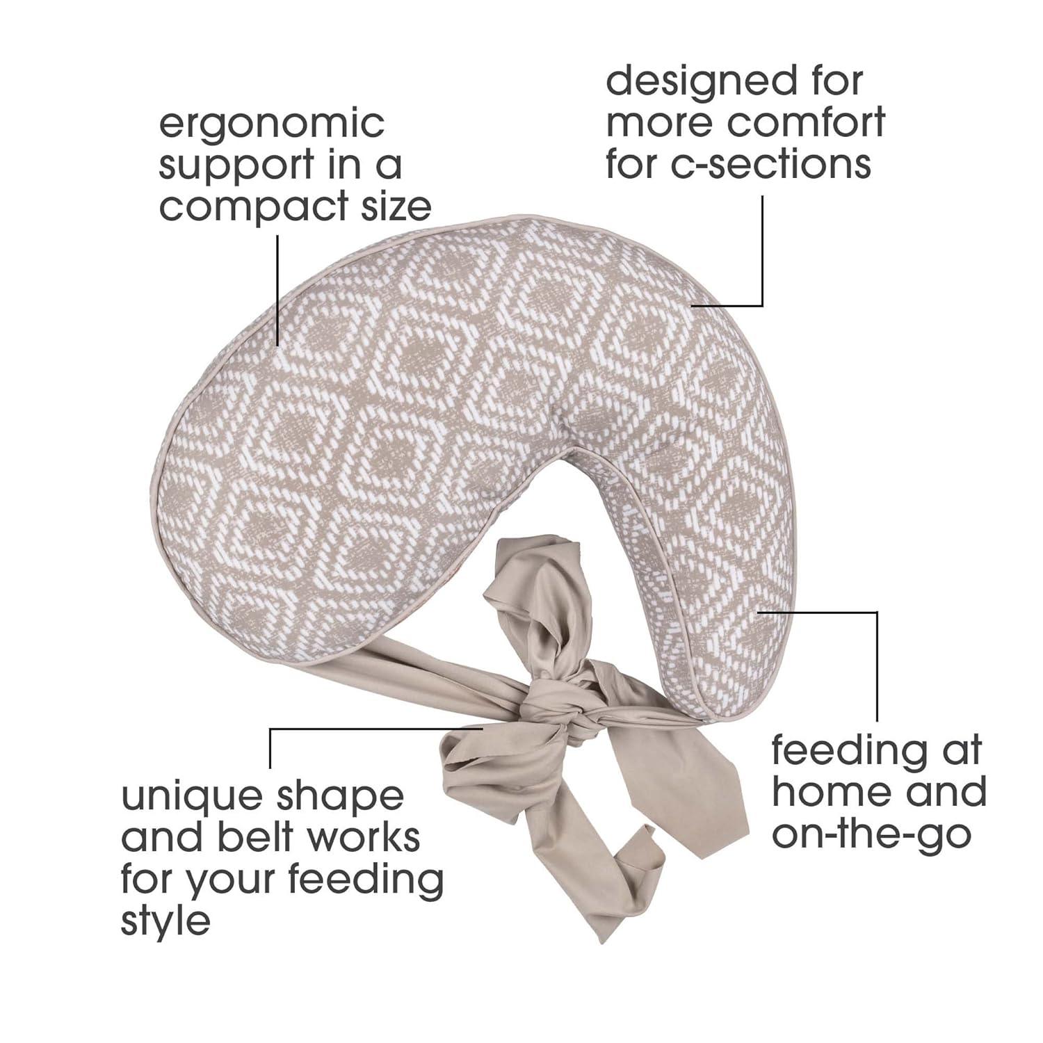 imageBoppy Anywhere Travel Nursing Pillow  Compact Ergonomic Bottle ampamp Breastfeeding Pillow with Snap ampamp Loop Hanging Closure and Firm Hypoallergenic Fill Baby Safety Alliance Verified  Latte RattanLatte Rattan