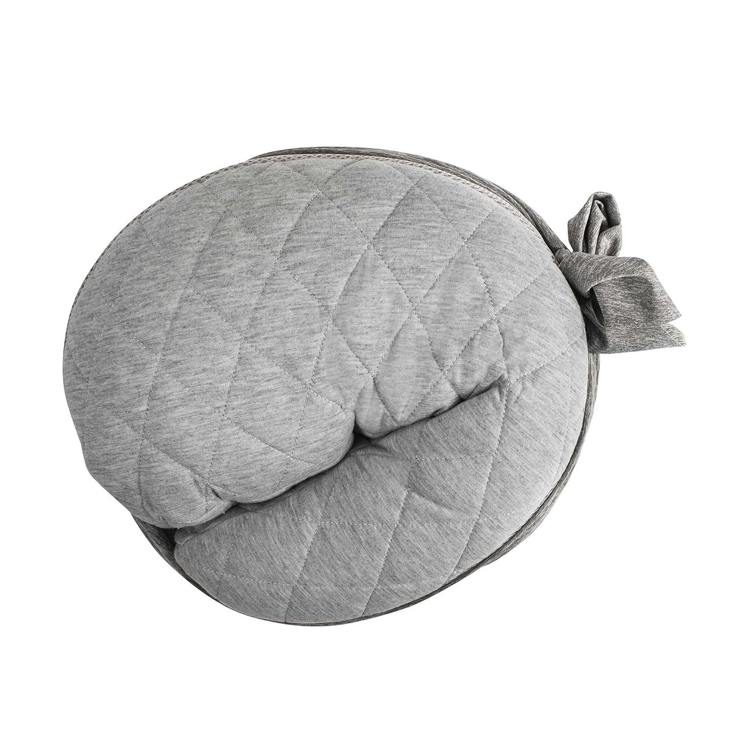 imageBoppy Anywhere Travel Nursing Pillow Soft Gray Plus Sized to Petite with Stretch Belt Portable Nursing Pillow Breastfeeding and BottleFeeding Support Machine WashableSoft Gray