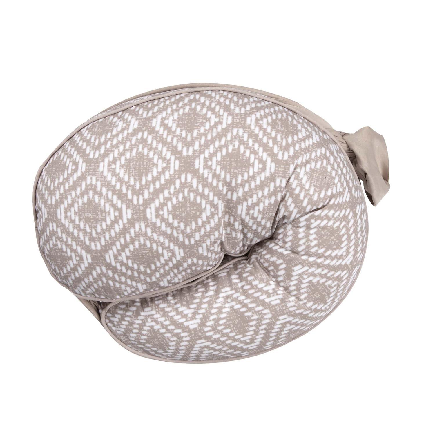 imageBoppy Anywhere Travel Nursing Pillow Soft Gray Plus Sized to Petite with Stretch Belt Portable Nursing Pillow Breastfeeding and BottleFeeding Support Machine WashableLatte Rattan