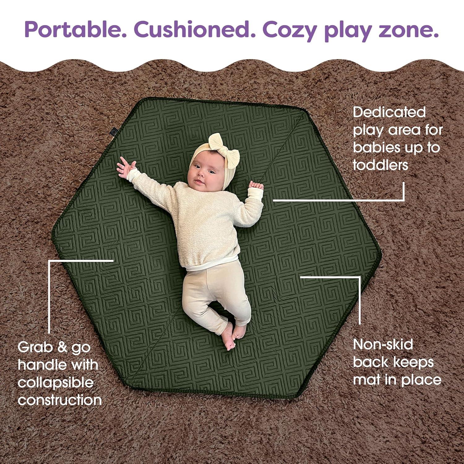 imageBoppy Baby Play Mat  FlatFolding Foam Baby ampamp Toddler Play Mat for Tummy Time and Kids Play Time Firm NonSkid Durable with Machine Washable Cover  Natural MazeMoss Maze