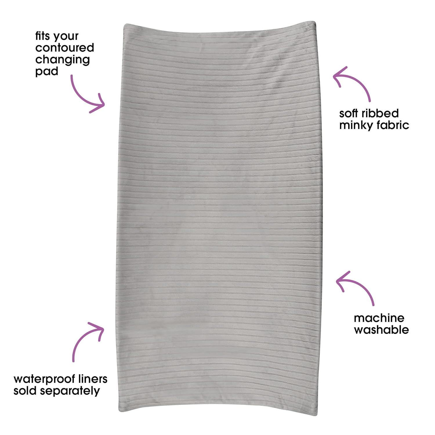 imageBoppy Changing Pad Cover Gray Ribbed MinkyGray Ribbed Minky
