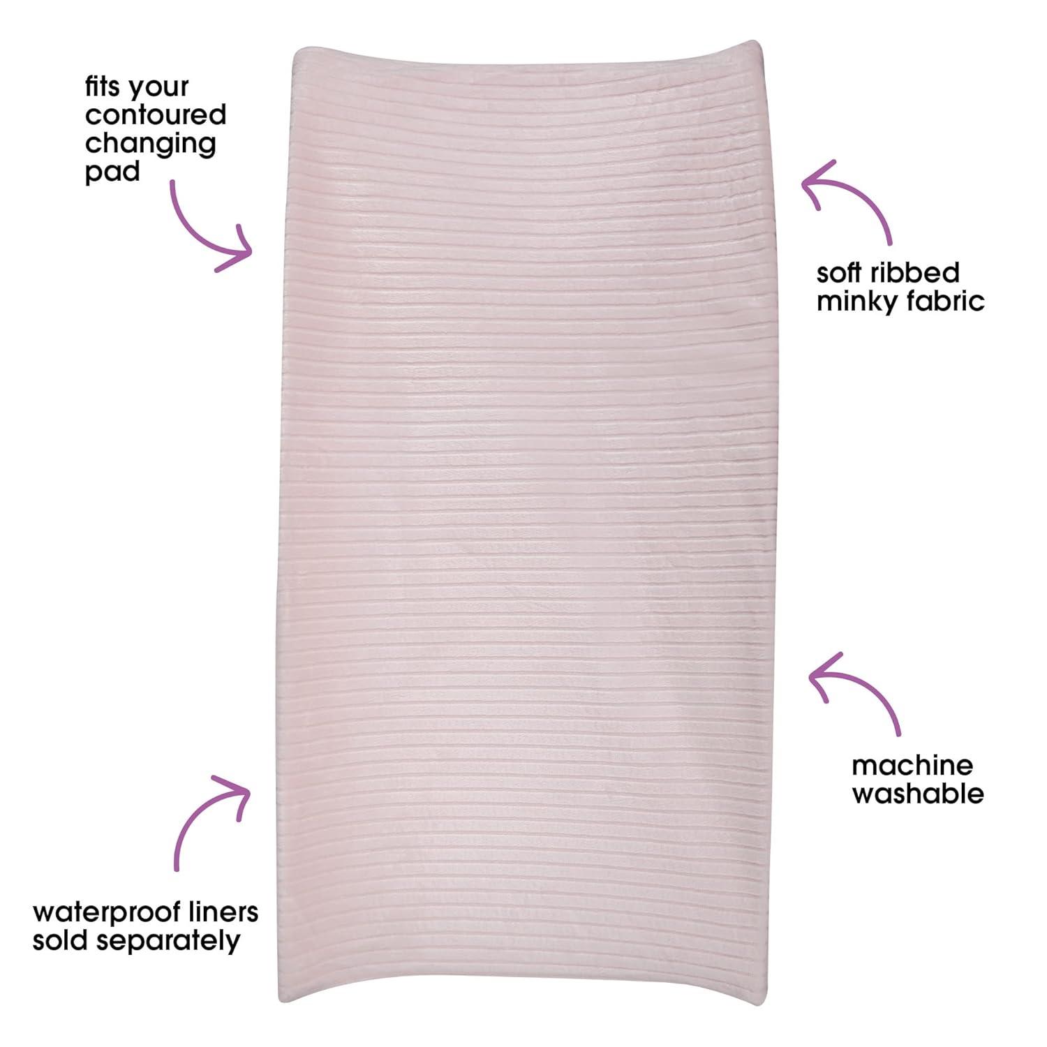 imageBoppy Changing Pad Cover Gray Ribbed MinkyPink Ribbed Minky