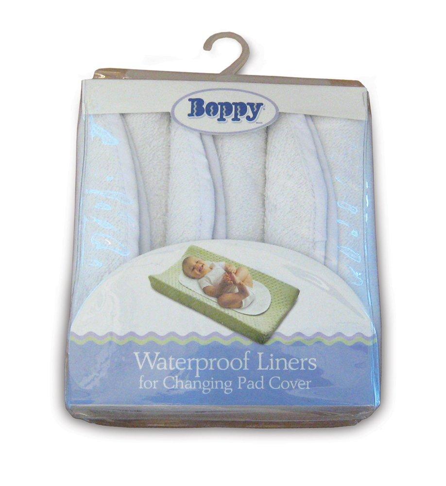 imageBoppy Changing Pad Liners Pack of 3 White Soft Terrycloth with Waterproof Backing Makes Wiggly Diaper Changes Easier and Comfy for Quicker Cleanup of Changing Pads Machine Washable and Dryable23x115 Inch Pack of 3