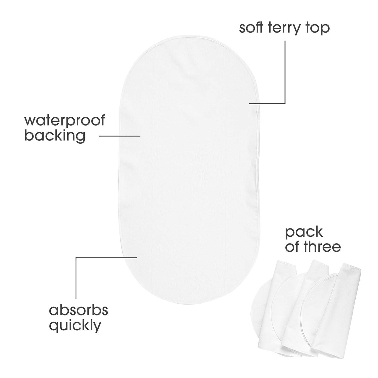 imageBoppy Changing Pad Liners Pack of 3 White Soft Terrycloth with Waterproof Backing Makes Wiggly Diaper Changes Easier and Comfy for Quicker Cleanup of Changing Pads Machine Washable and Dryable23x115 Inch Pack of 3