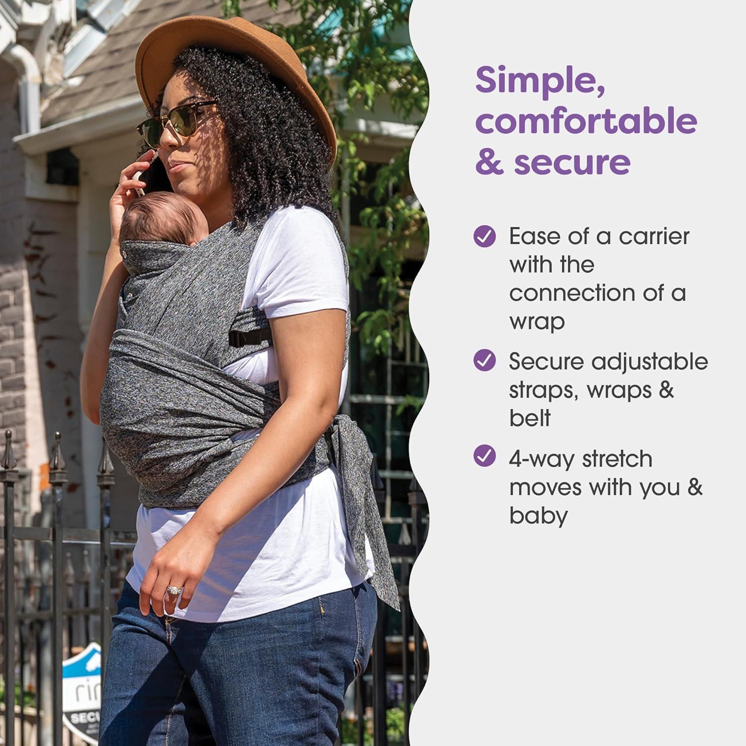 imageBoppy ComfyFit Adjustable Baby Carrier 835lbs Heathered Gray Hybrid Carrier Newborn to Toddler with Adjustable Straps ampamp Comfort of A Baby WrapAdjustable ComfyFit Baby Carrier