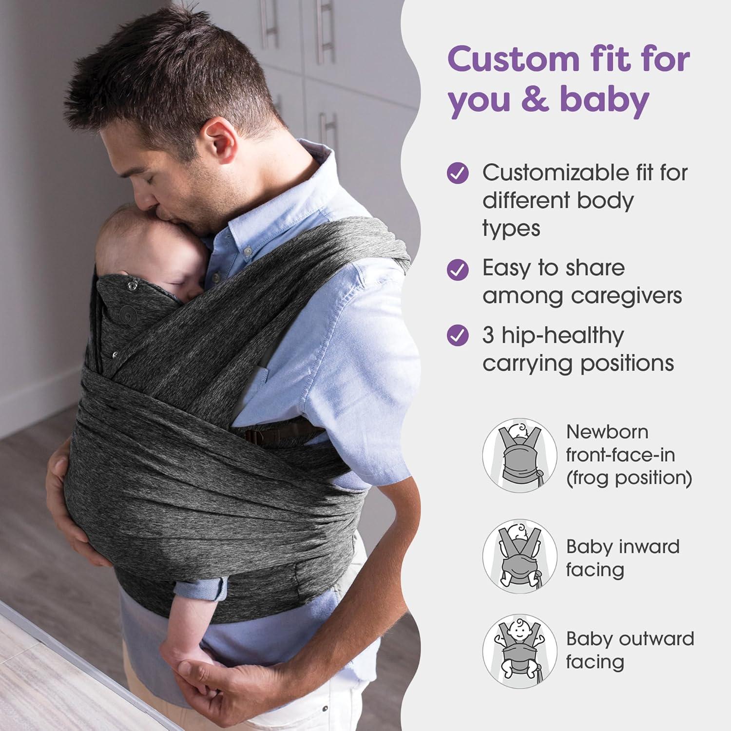 imageBoppy ComfyFit Adjustable Baby Carrier 835lbs Heathered Gray Hybrid Carrier Newborn to Toddler with Adjustable Straps ampamp Comfort of A Baby WrapAdjustable ComfyFit Baby Carrier