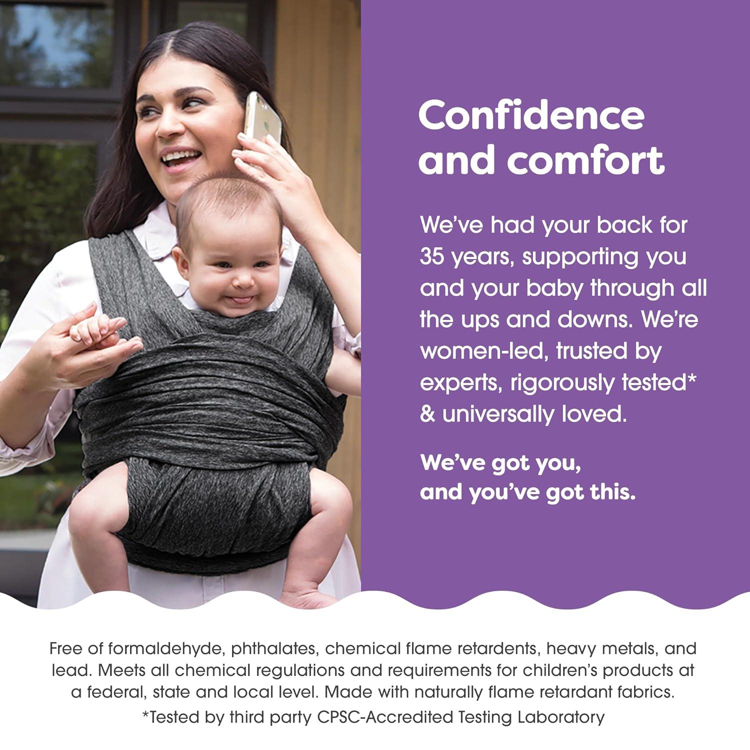 imageBoppy ComfyFit Adjustable Baby Carrier 835lbs Heathered Gray Hybrid Carrier Newborn to Toddler with Adjustable Straps ampamp Comfort of A Baby WrapAdjustable ComfyFit Baby Carrier