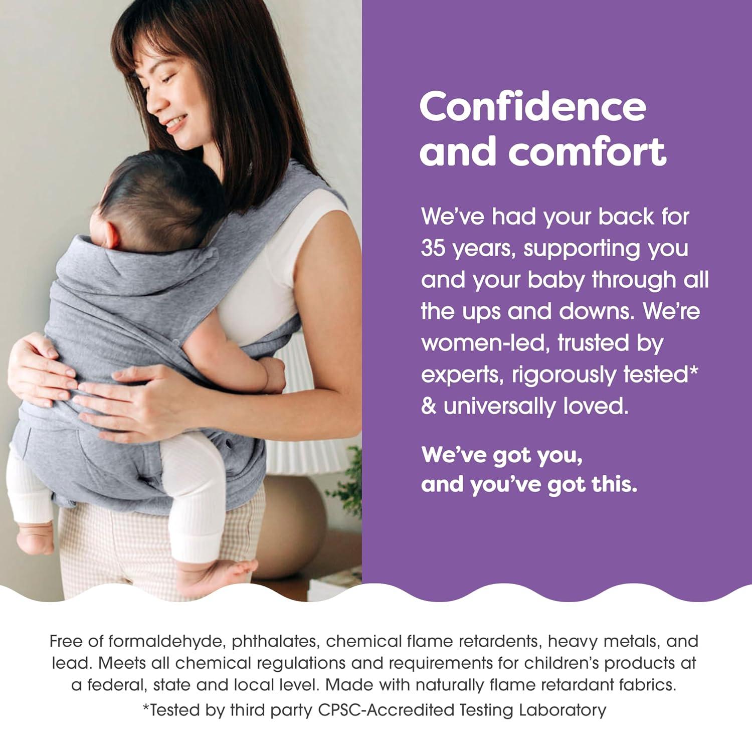 imageBoppy ComfyGrow Baby Carrier 735lbs Dove Gray Newborn to Toddler with 3 Carrying Positions 3Stage Adjustable Seat and Head Support Cotton Fabric