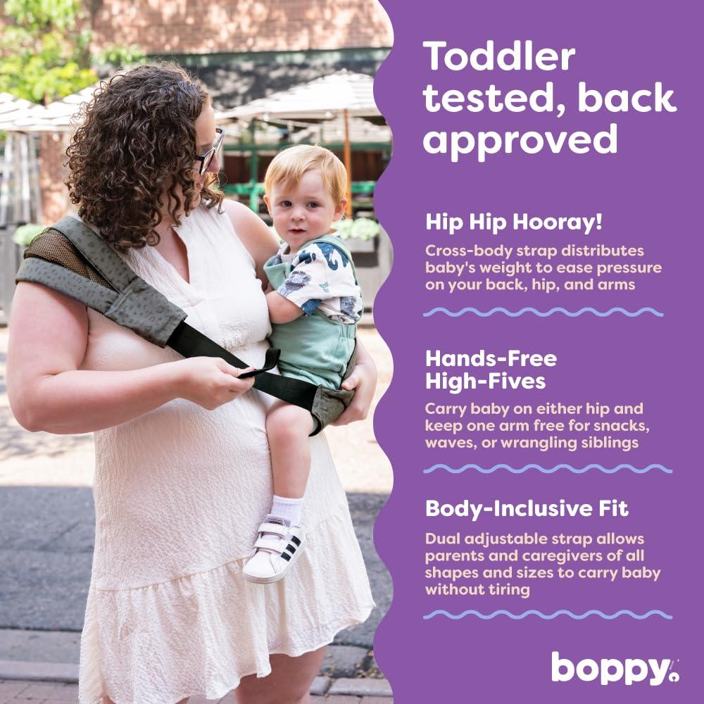 imageBoppy ComfyHold CrossBody Hip Baby Carrier  Light Compact and Breathable with Wide Comfy Seat and Snug NoSlip Fit Baby Safety Alliance Verified