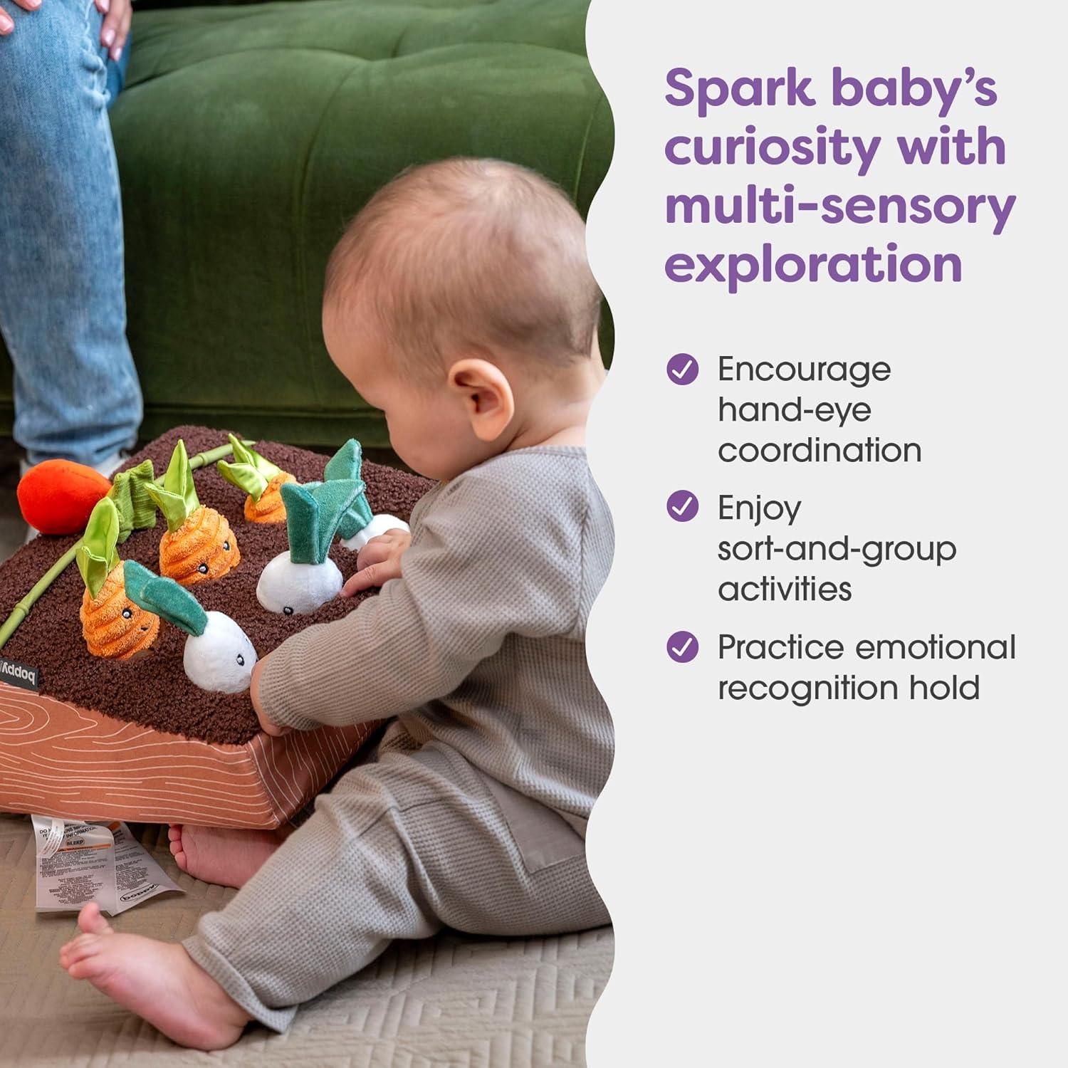 imageBoppy Learn and Grow Garden Toddler ampamp Baby Toy  Plush MontessoriInspired Garden Pretend Play Toys with Crinkly Seed Packs ampamp Mirror 018 Months