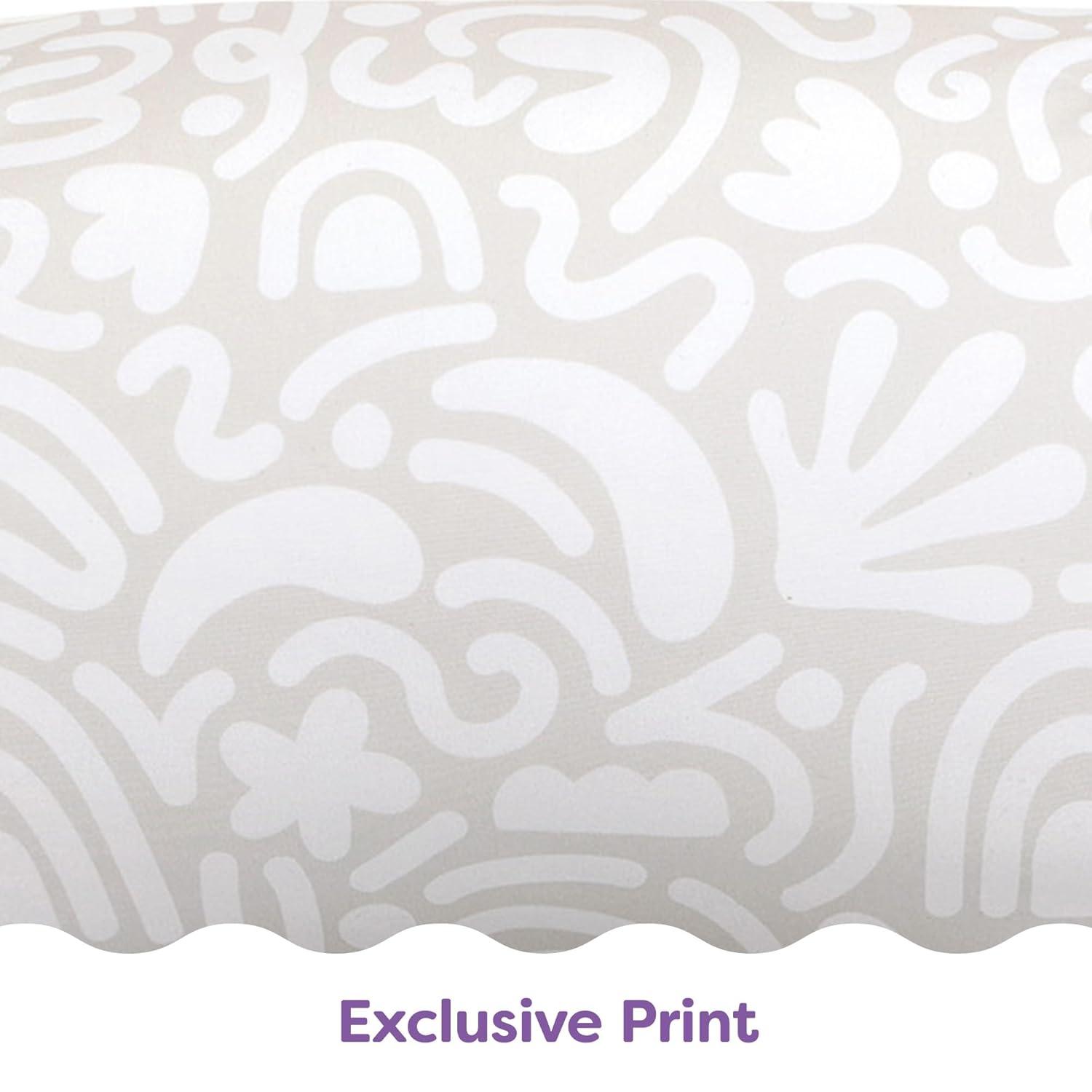 imageBoppy Nursing Pillow  Ergonomic Bottle ampamp Breastfeeding Pillow with High Firm Large Area WaterRepellent Cushion with Washable Cover Baby Safety Alliance Verified  Oatmeal BoucleCream Retro Squiggles