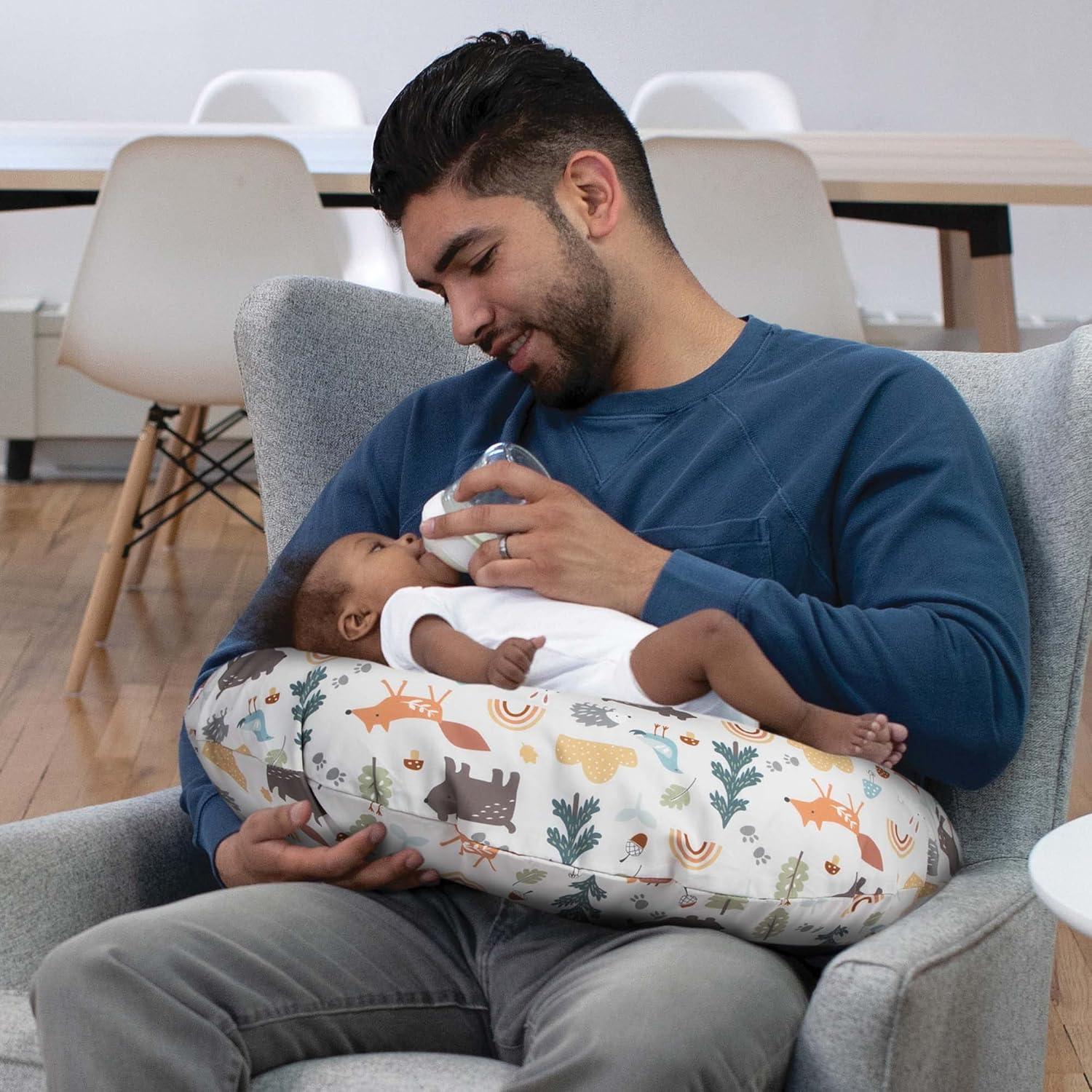 imageBoppy Nursing Pillow Cover Colorful Wildlife Cotton Blend Fits The Original Support for Breastfeeding Bottle Feeding and Bonding Cover Only Sold SeparatelySpice Woodland