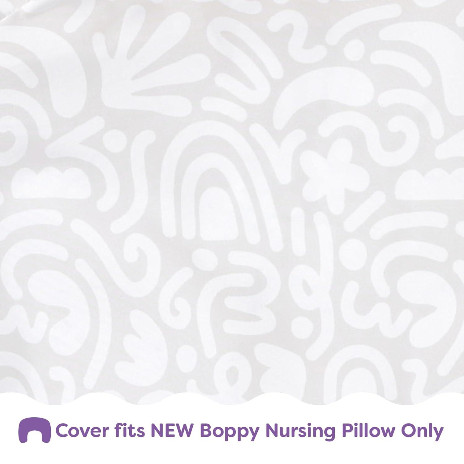 imageBoppy Nursing Pillow Cover Colorful Wildlife Cotton Blend Fits The Original Support for Breastfeeding Bottle Feeding and Bonding Cover Only Sold SeparatelyCream Retro Squiggles