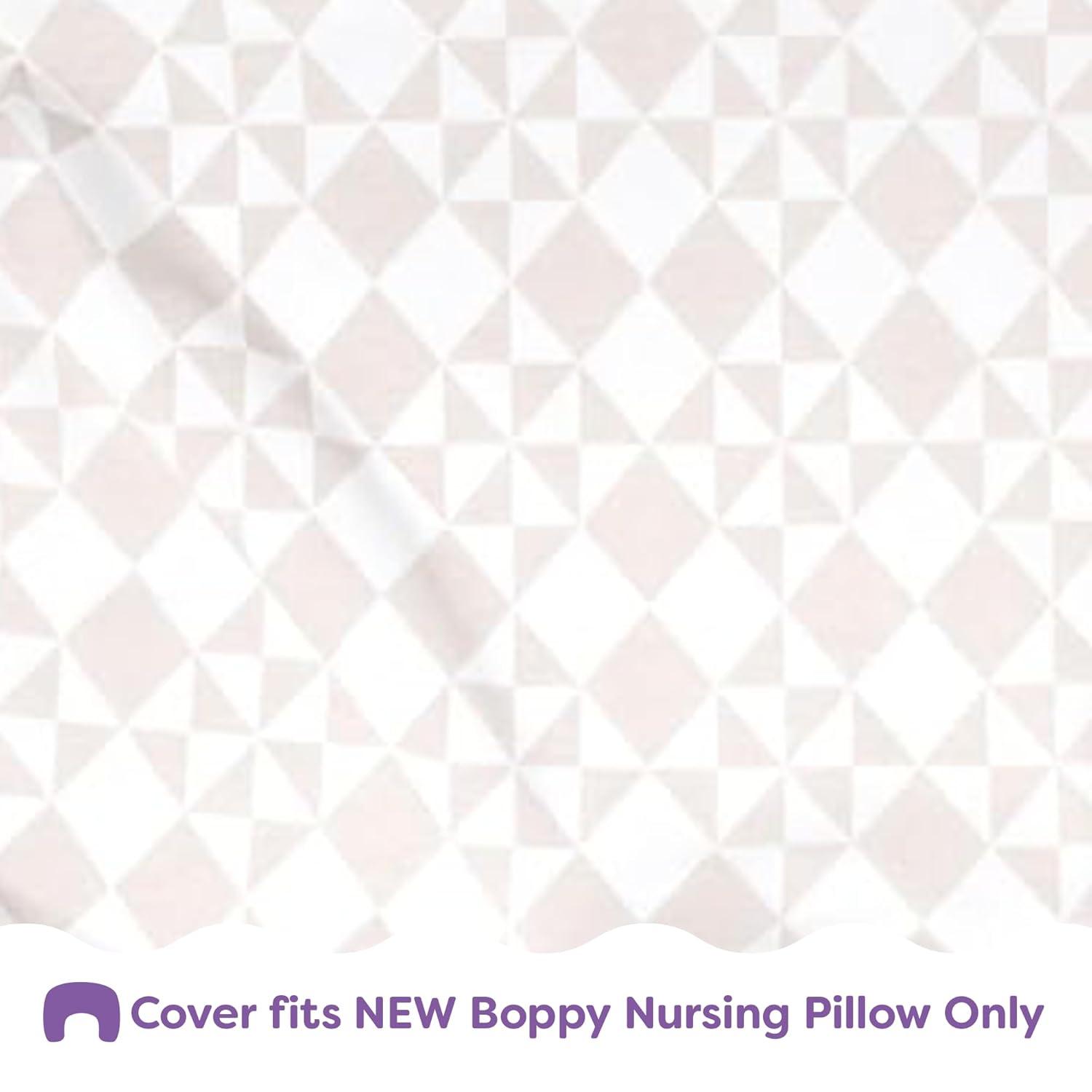 imageBoppy Nursing Pillow Cover Colorful Wildlife Cotton Blend Fits The Original Support for Breastfeeding Bottle Feeding and Bonding Cover Only Sold SeparatelyOrganic  Beige Graph Checker