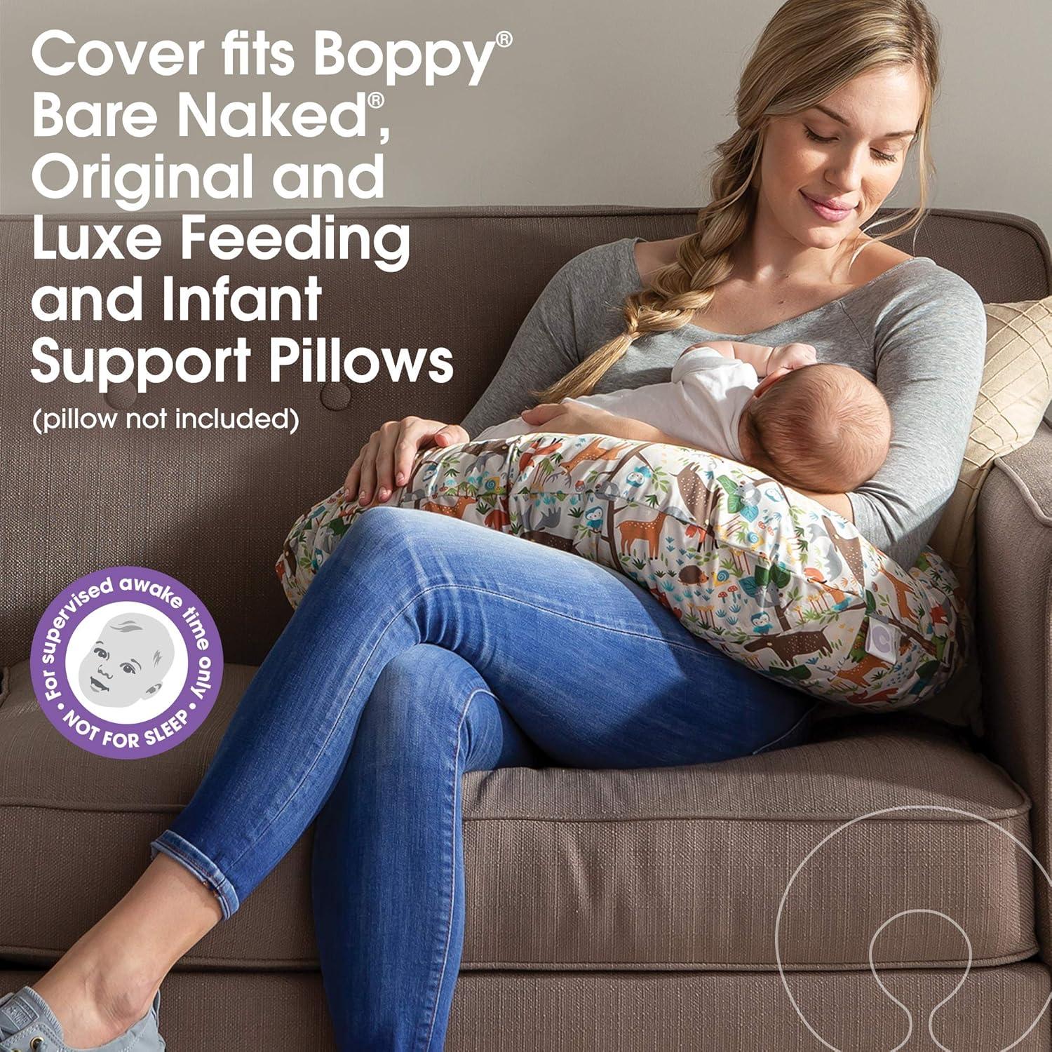 imageBoppy Nursing Pillow Cover Colorful Wildlife Cotton Blend Fits The Original Support for Breastfeeding Bottle Feeding and Bonding Cover Only Sold SeparatelyEarth Tone Woodland