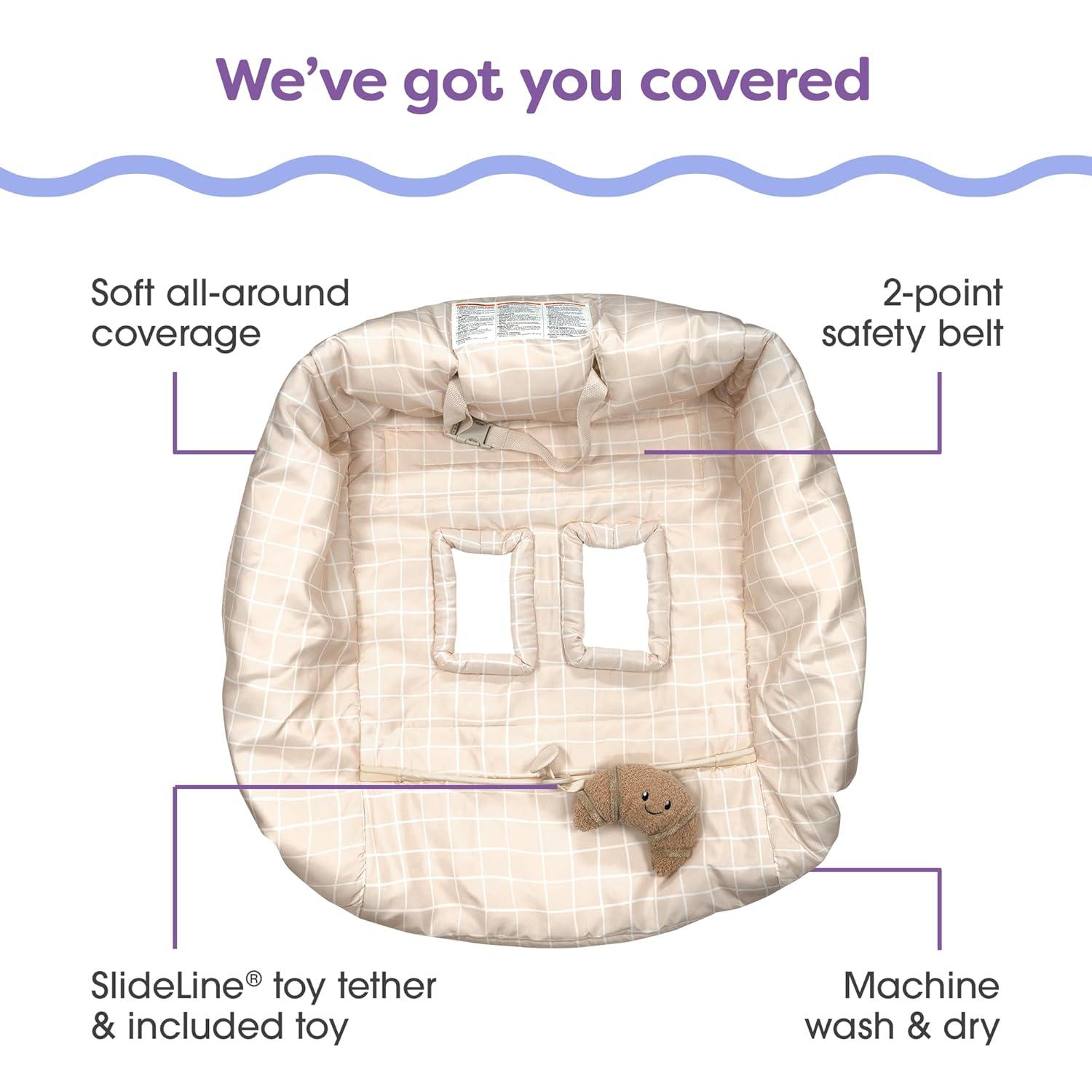 imageBoppy Shopping Cart Cover for Baby  360 Coverage Cart Cover for Babies with Safety Harness Toy Tether OneHand Placement MachineWashable 6 Month ampamp Up  SunshineCroissant