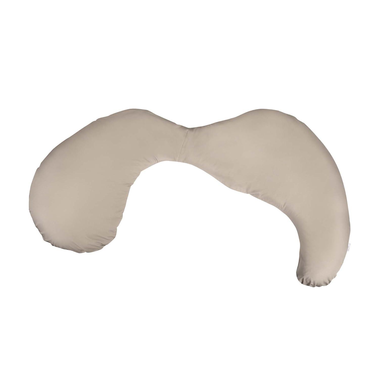imageBoppy Total Body Pregnancy Pillow Gray Scattered Leaves Supportive Pregnancy Body Pillow for Versatile Full Body Use Contoured Shape at All StagesOrganic Biscuit