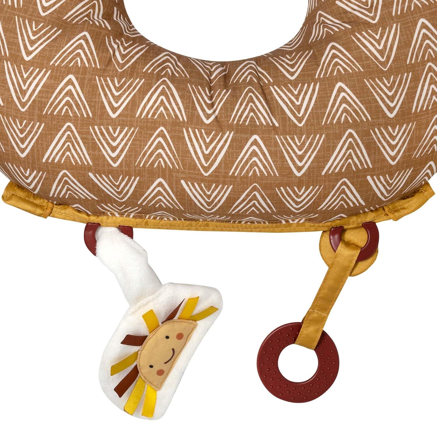 imageBoppy Tummy Time Prop Golden Sun with Arrows with Two Removable Toys A Smaller Size for Comfortable Tummy Time Attached Toys Encourage Neck and Shoulder Strength Building