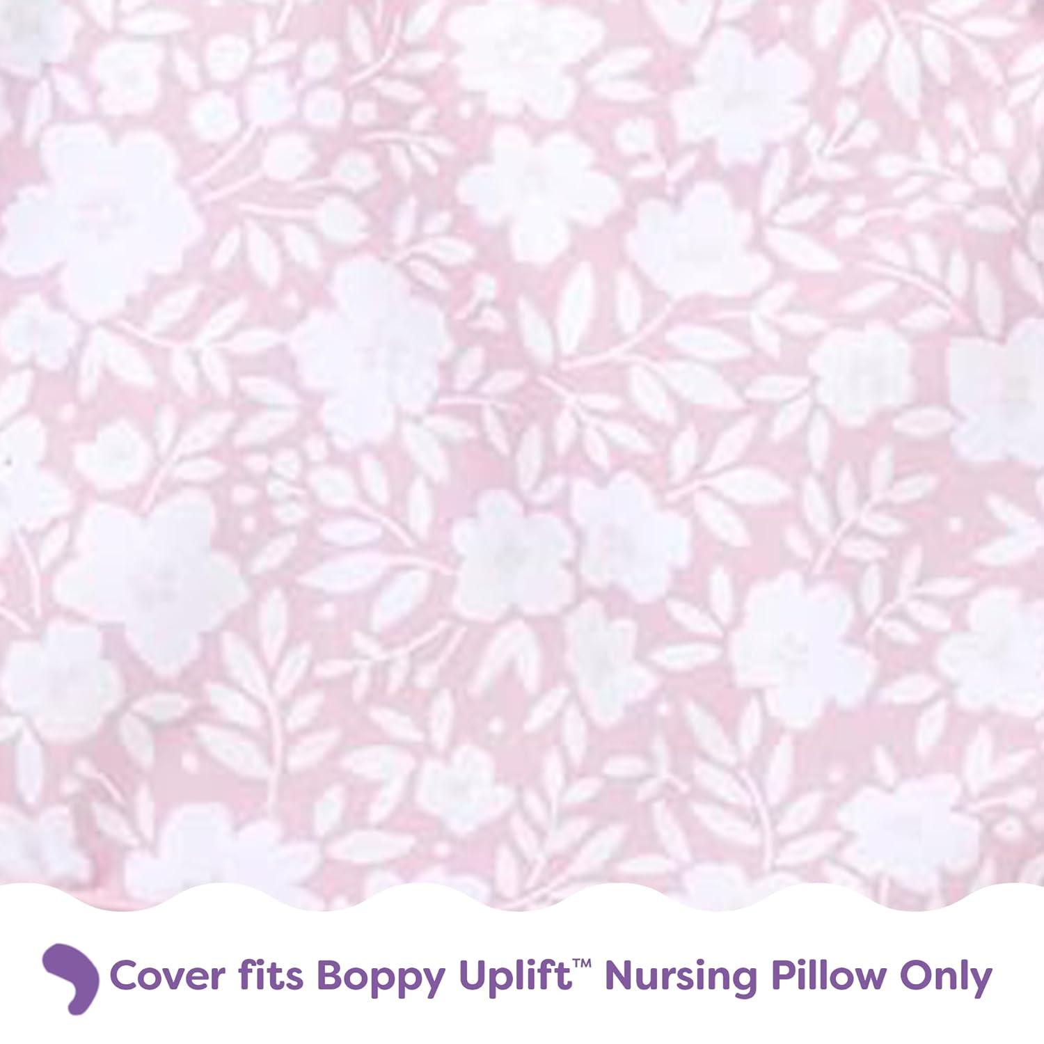 imageBoppy Uplift Nursing Pillow  Wedge Bottle ampamp Breastfeeding Pillow to Reduce SpitUp and Reflux Symptoms with BodyInclusive Opening and Belt Baby Safety Alliance Verified  Pink Garden FlowersPink Frost Floral
