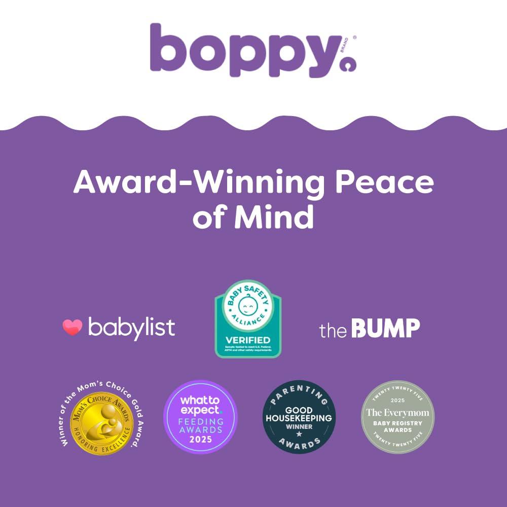 imageBoppy Uplift Nursing Pillow  Wedge Bottle ampamp Breastfeeding Pillow to Reduce SpitUp and Reflux Symptoms with BodyInclusive Opening and Belt Baby Safety Alliance Verified  Pink Garden FlowersCream Retro Squiggles