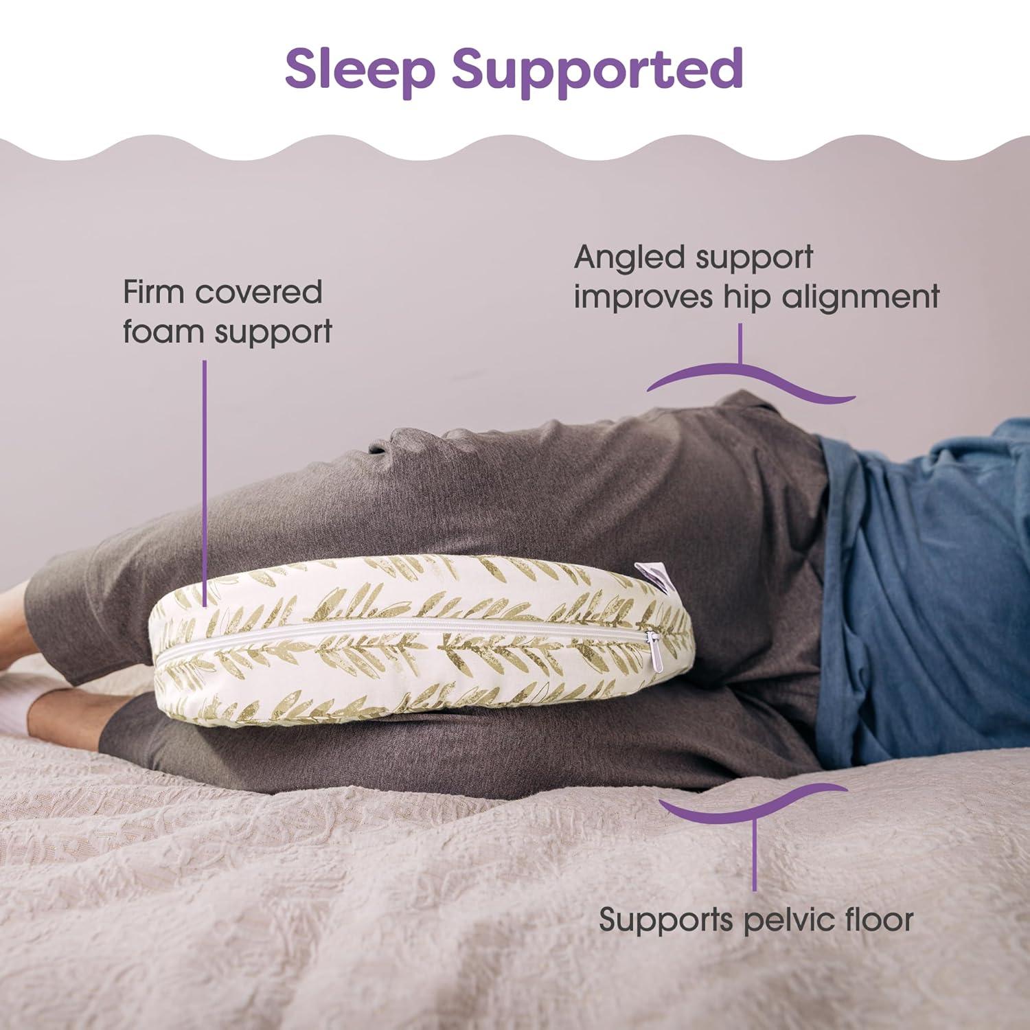 imageBoppy Wedge Pregnancy Pillow  Compact Support Wedge Maternity Pillow for Back Knees Pelvic Floor at Home Office ampamp Travel with Washable Knit Cover  Taupe GrasslandTaupe Grassland