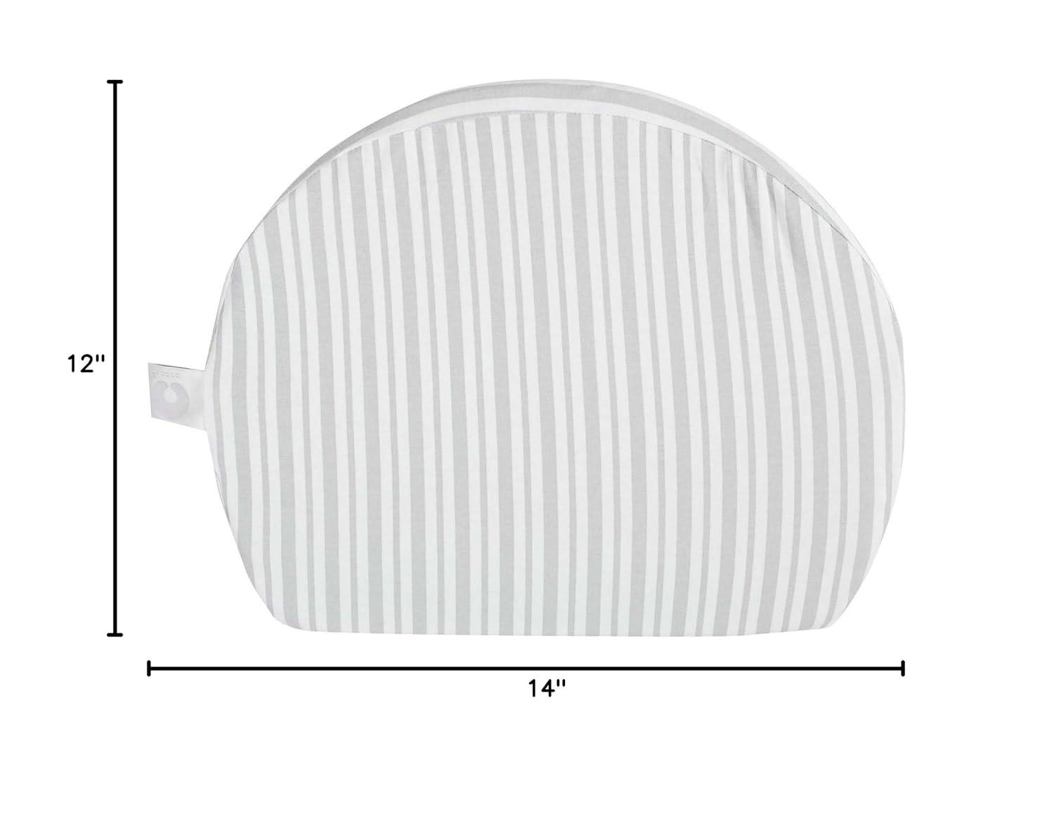 imageBoppy Wedge Pregnancy Pillow  Compact Support Wedge Maternity Pillow for Back Knees Pelvic Floor at Home Office ampamp Travel with Washable Knit Cover  Taupe GrasslandGray Modern Stripe