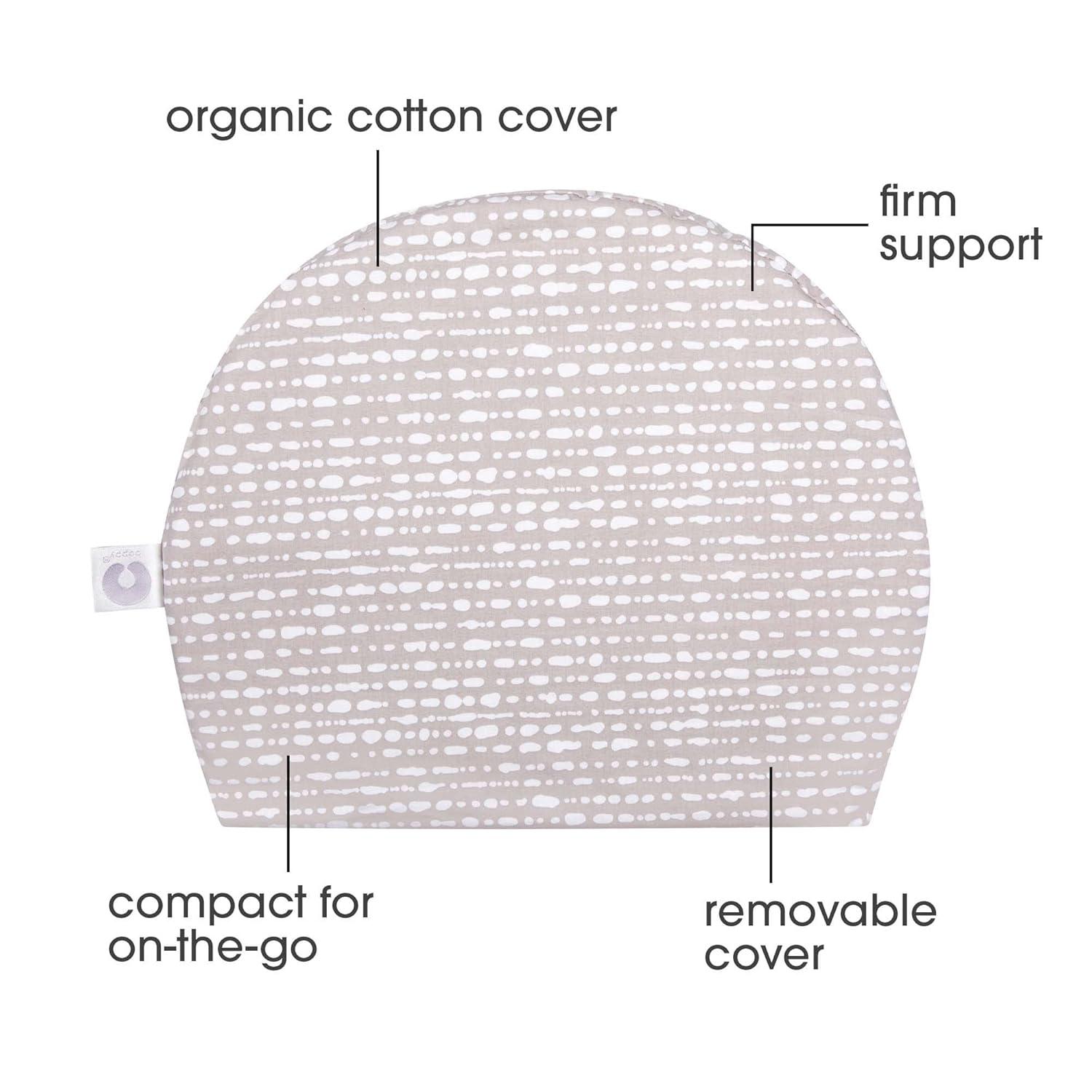imageBoppy Wedge Pregnancy Pillow  Compact Support Wedge Maternity Pillow for Back Knees Pelvic Floor at Home Office ampamp Travel with Washable Knit Cover  Taupe GrasslandOrganic Cotton Biscotti Liquid Stripe