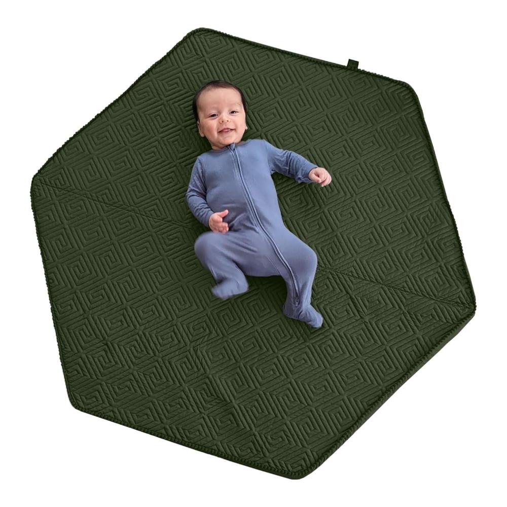 imageBoppy Baby Play Mat  FlatFolding Foam Baby ampamp Toddler Play Mat for Tummy Time and Kids Play Time Firm NonSkid Durable with Machine Washable Cover  Natural MazeMoss Maze