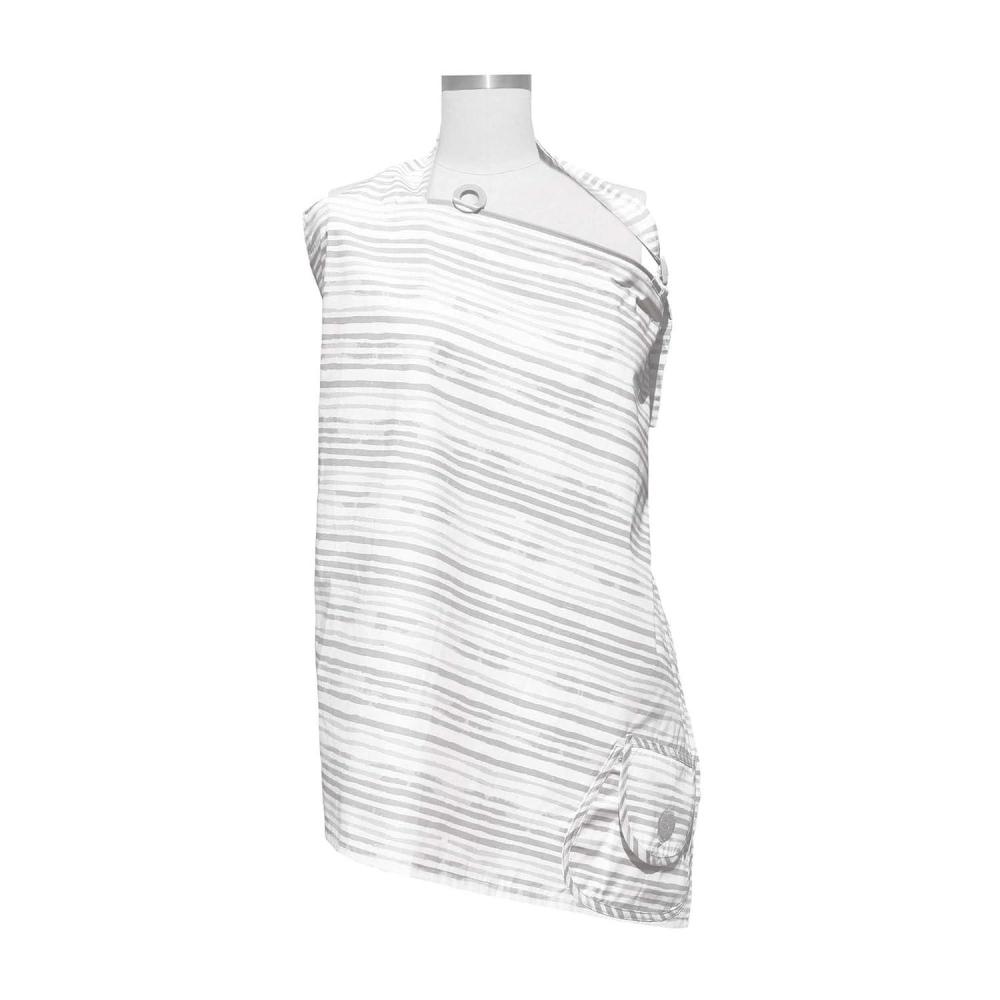 imageBoppy Nursing Cover for Breastfeeding Gray Ferns Apron Style with Storage Pocket Rigid Neckline to See Baby While Feeding and Breastfeeding or PumpingGray Watercolor Stripe