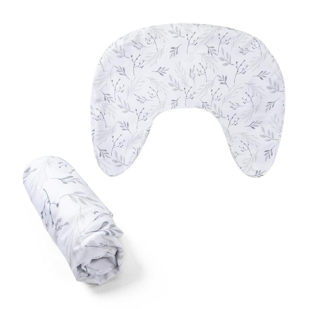 imageBoppy Nursing Pillow Cover Colorful Wildlife Cotton Blend Fits The Original Support for Breastfeeding Bottle Feeding and Bonding Cover Only Sold SeparatelyGray Gentle Leaves