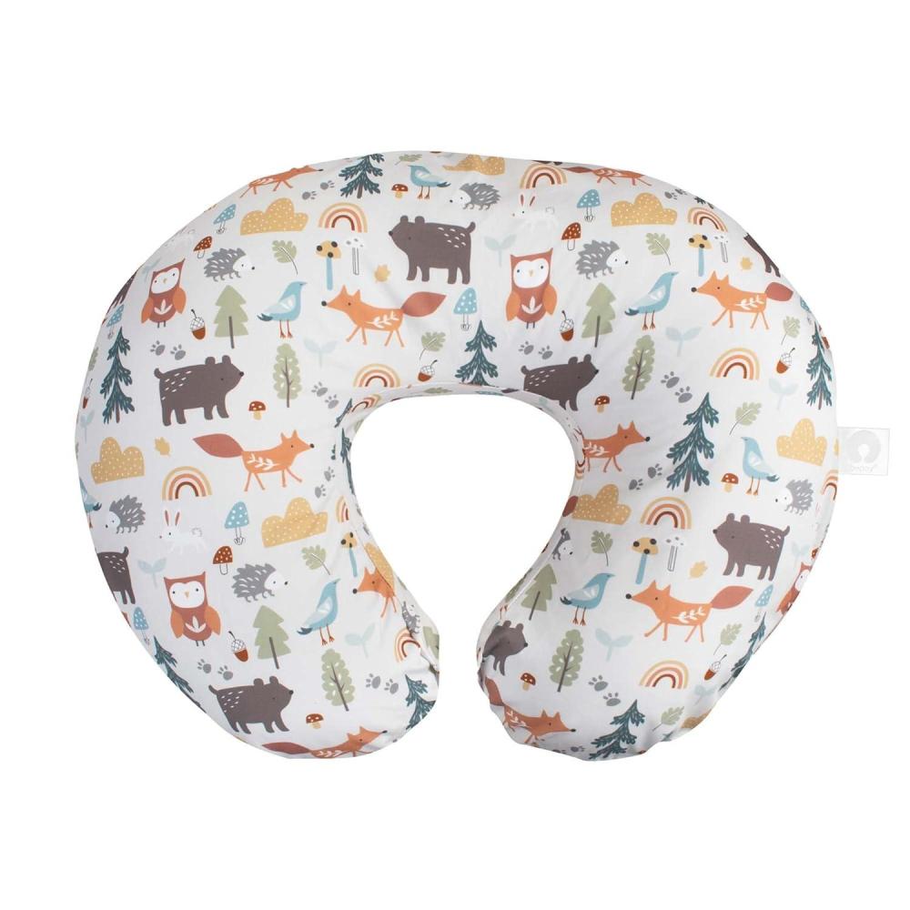 imageBoppy Nursing Pillow Cover Colorful Wildlife Cotton Blend Fits The Original Support for Breastfeeding Bottle Feeding and Bonding Cover Only Sold SeparatelySpice Woodland