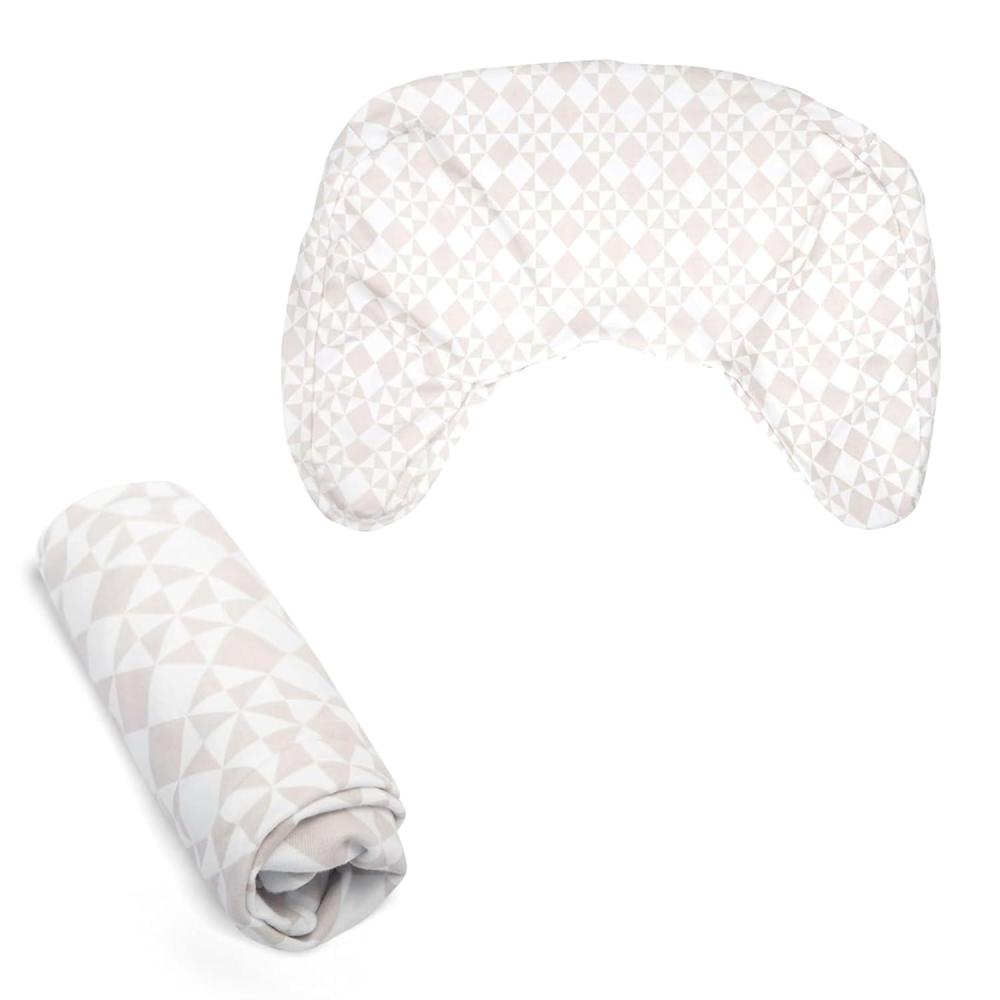 imageBoppy Nursing Pillow Cover Colorful Wildlife Cotton Blend Fits The Original Support for Breastfeeding Bottle Feeding and Bonding Cover Only Sold SeparatelyOrganic  Beige Graph Checker
