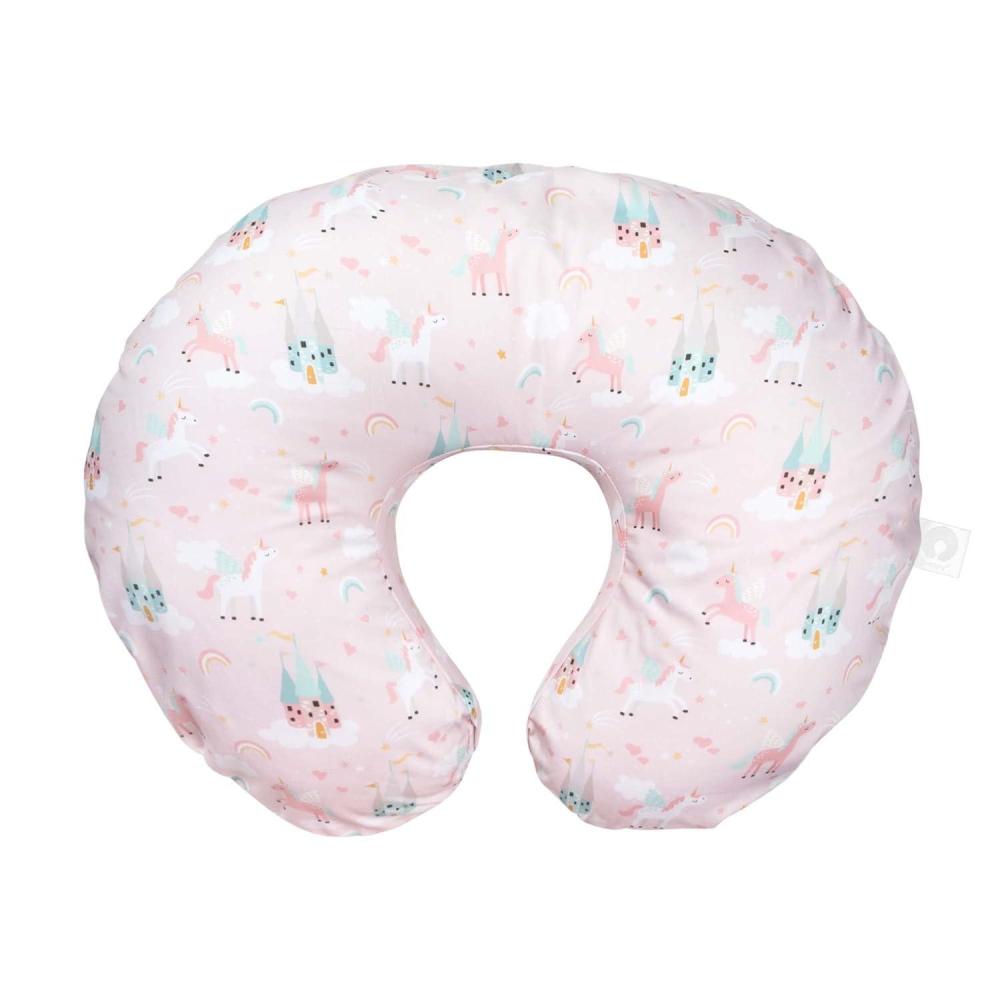 imageBoppy Nursing Pillow Cover Colorful Wildlife Cotton Blend Fits The Original Support for Breastfeeding Bottle Feeding and Bonding Cover Only Sold SeparatelyPink Unicorns and Castles