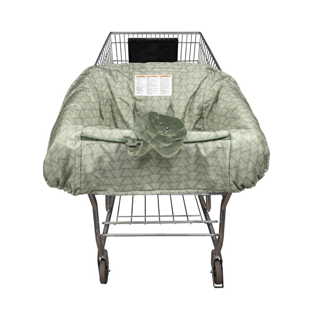 imageBoppy Shopping Cart Cover for Baby  360 Coverage Cart Cover for Babies with Safety Harness Toy Tether OneHand Placement MachineWashable 6 Month ampamp Up  SunshineHappy Green Leaves
