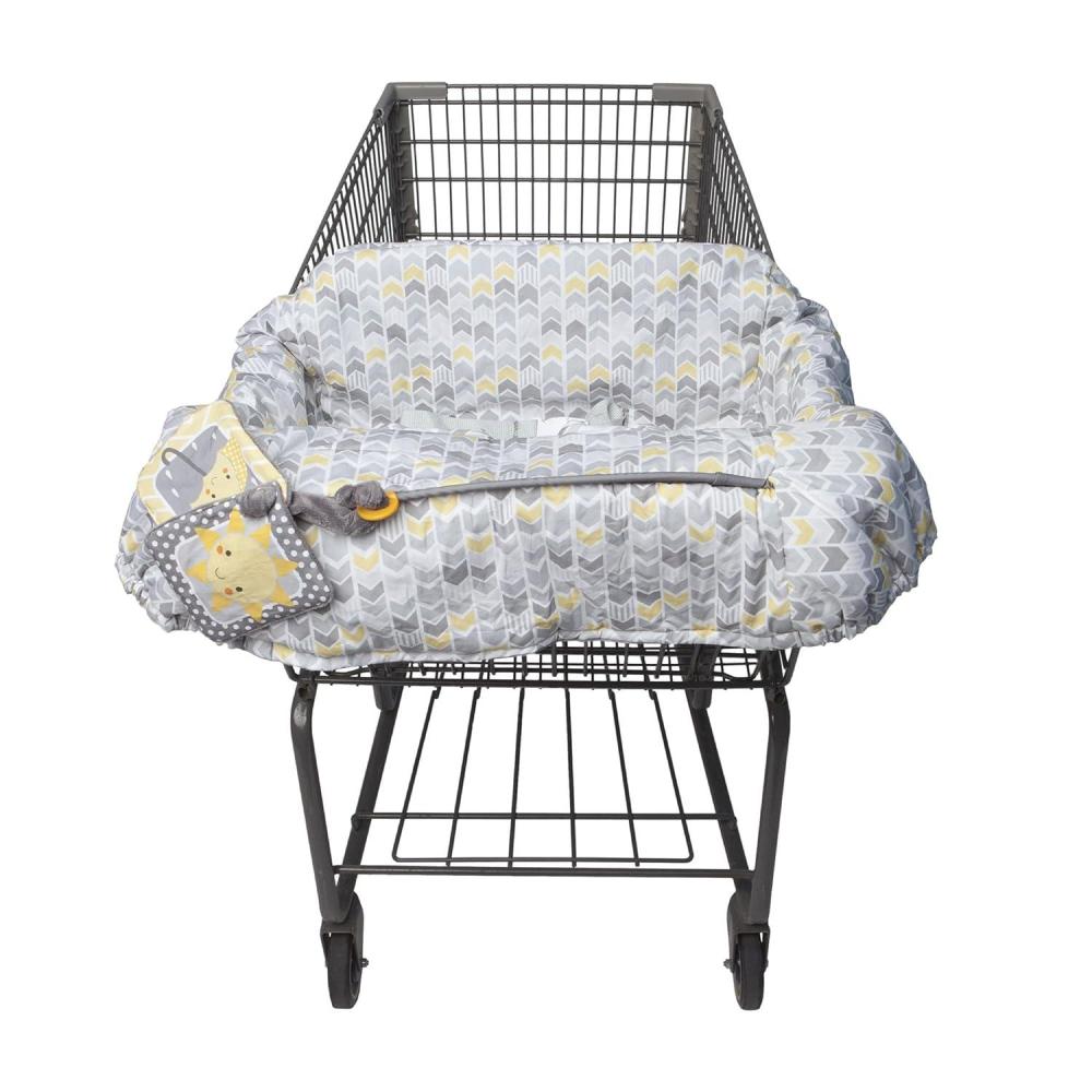 imageBoppy Shopping Cart Cover for Baby  360 Coverage Cart Cover for Babies with Safety Harness Toy Tether OneHand Placement MachineWashable 6 Month ampamp Up  SunshineSunshine
