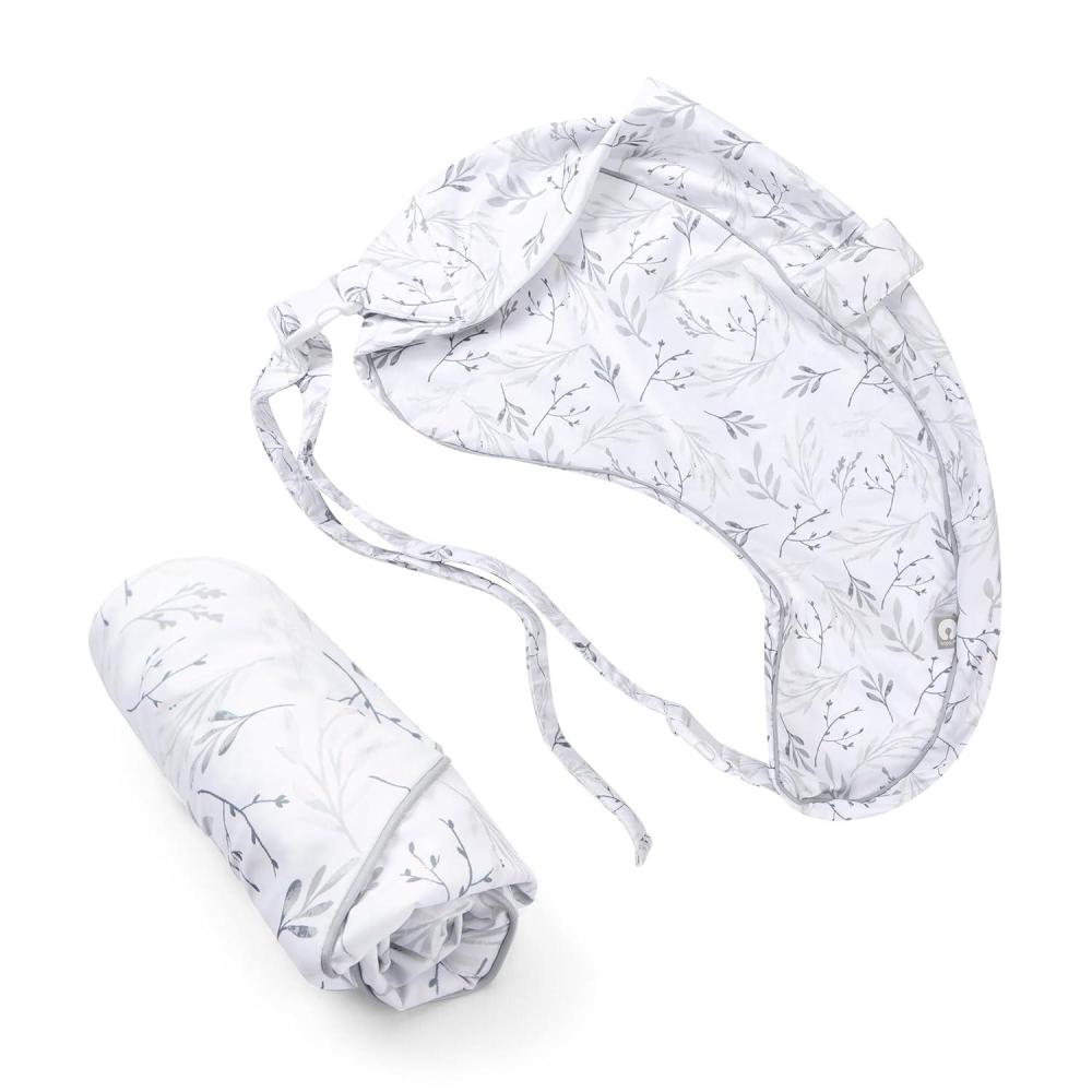 imageBoppy Uplift Nursing Pillow  Wedge Bottle ampamp Breastfeeding Pillow to Reduce SpitUp and Reflux Symptoms with BodyInclusive Opening and Belt Baby Safety Alliance Verified  Pink Garden FlowersGray Gentle Leaves