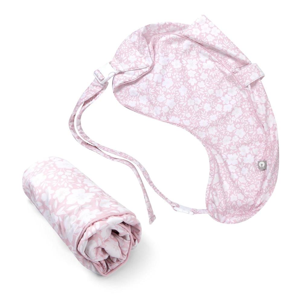 imageBoppy Uplift Nursing Pillow  Wedge Bottle ampamp Breastfeeding Pillow to Reduce SpitUp and Reflux Symptoms with BodyInclusive Opening and Belt Baby Safety Alliance Verified  Pink Garden FlowersPink Frost Floral