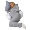 imageBoppy Side Sleeper Pregnancy Pillow Gray Falling Leaves Portable Supportive Pregnancy Pillows for Sleeping on Your Side StayPut Design with Stretchy Center Panel That Grows with Your Bump