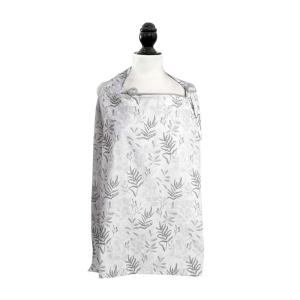 Boppy Nursing Cover for Breastfeeding, Gray Ferns, Apron Style with Storage Pocket, Rigid Neckline to See Baby While Feeding, and Breastfeeding or Pumping(Gray Fern)