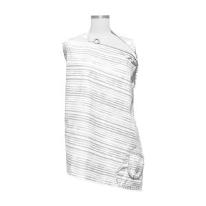 Boppy Nursing Cover for Breastfeeding, Gray Ferns, Apron Style with Storage Pocket, Rigid Neckline to See Baby While Feeding, and Breastfeeding or Pumping(Gray Watercolor Stripe)