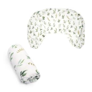 Boppy Nursing Pillow Cover, Colorful Wildlife, Cotton Blend, Fits The Original Support for Breastfeeding, Bottle Feeding, and Bonding, Cover Only, Sold Separately(Organic – Green Leaves)