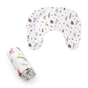 Boppy Nursing Pillow Cover, Colorful Wildlife, Cotton Blend, Fits The Original Support for Breastfeeding, Bottle Feeding, and Bonding, Cover Only, Sold Separately(Neutral Plants and Animals)