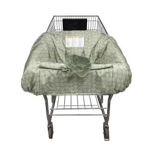 Boppy Shopping Cart Cover for Baby – 360° Coverage Cart Cover for Babies with Safety Harness, Toy Tether, One-Hand Placement, Machine-Washable, 6 Month & Up – Sunshine(Happy Green Leaves)