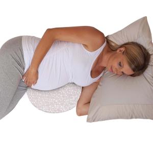 Boppy Wedge Pregnancy Pillow – Compact Support Wedge Maternity Pillow for Back, Knees, Pelvic Floor at Home, Office & Travel with Washable Knit Cover – Taupe Grassland(Organic Cotton Biscotti Liquid Stripe)