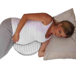 Boppy Wedge Pregnancy Pillow – Compact Support Wedge Maternity Pillow for Back, Knees, Pelvic Floor at Home, Office & Travel with Washable Knit Cover – Taupe Grassland(Gray Modern Stripe)