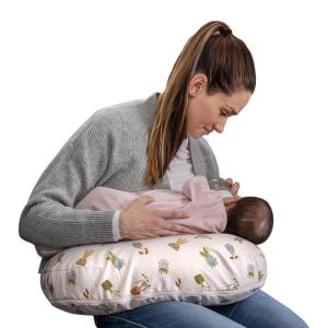 Boppy Nursing Pillow – Ergonomic Bottle & Breastfeeding Pillow with High, Firm, Large Area, Water-Repellent Cushion with Washable Cover; Baby Safety Alliance Verified – Quilted Moss(Tan Happy Houseplants)
