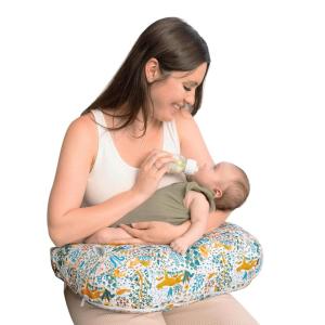 Boppy Nursing Pillow – Ergonomic Bottle & Breastfeeding Pillow with High, Firm, Large Area, Water-Repellent Cushion with Washable Cover; Baby Safety Alliance Verified – Quilted Moss(Colorful Forest Animals)