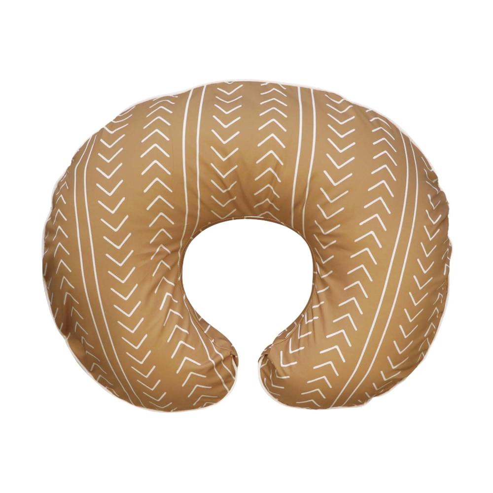 imageBoppy Nursing Pillow Cover 100 Organic Cotton Swatch Card Fits The Original Support Pillow for Breastfeeding and Bottle Feeding Cover Only Nursing Support Pillow Sold SeparatelyOrganic  Camel Stitched Stripe