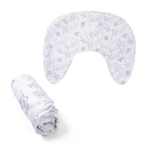 Boppy Nursing Pillow Cover, 100% Organic Cotton, Swatch Card, Fits The Original Support Pillow for Breastfeeding and Bottle Feeding, Cover Only, Nursing Support Pillow Sold Separately(Gray Gentle Leaves)