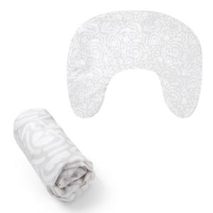 Boppy Nursing Pillow Cover, 100% Organic Cotton, Swatch Card, Fits The Original Support Pillow for Breastfeeding and Bottle Feeding, Cover Only, Nursing Support Pillow Sold Separately(Cream Retro Squiggles)